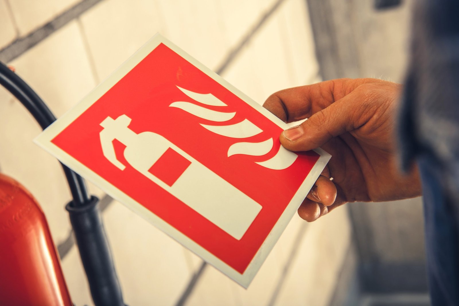 Fire extinguisher safety equipment sticker